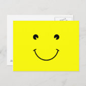Carte Postale Graphique de sourire jaune et noir (Devant / Derrière)