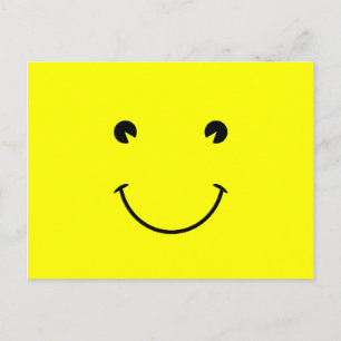 Carte Postale Graphique de sourire jaune et noir