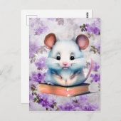 Carte Postale Graphique de souris aquarelle (Devant / Derrière)