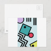 Carte Postale graphique de style pop art memphis Abstrait dans l (Devant / Derrière)