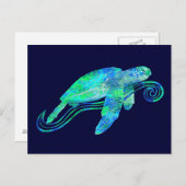 Carte Postale Graphique de tortue marine (Devant / Derrière)