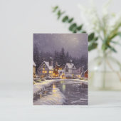 Carte Postale Graphique de village de neige (Debout devant)