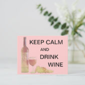 Carte Postale Graphique de vin de boisson calme (Debout devant)