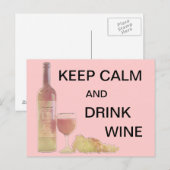 Carte Postale Graphique de vin de boisson calme (Devant / Derrière)