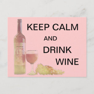 Carte Postale Graphique de vin de boisson calme