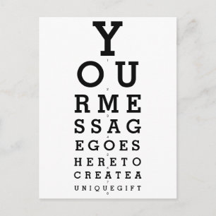 Carte Postale Graphique d'opticien de votre message