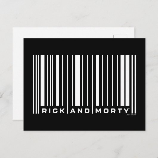 Carte Postale Graphique du code barre de Rick et Morty (Devant / Derrière)