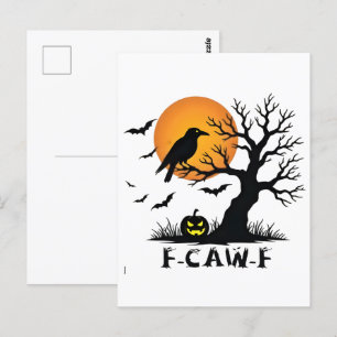 Carte Postale Graphique F-Caw-F pour l'art d'Halloween et l'amou
