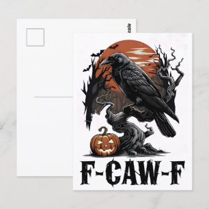 Carte Postale Graphique F-Caw-F pour l'art d'Halloween et l'amou