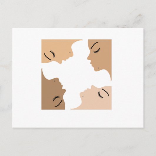 Carte Postale Graphique montrant l'unité parmi de belles femmes (Devant)