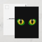 CARTE Postale GRAPHIQUE NOIRE CAT EYES (Devant / Derrière)