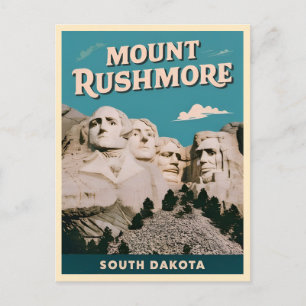 Carte Postale Graphique rétro du Mont Rushmore Vintage voyage