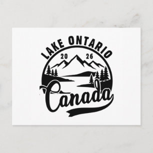 Carte Postale Graphique Scénique Noir & Blanc du Lac Ontario
