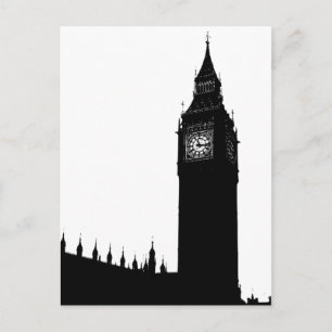 Carte Postale Graphique silhouette de Big Ben London England