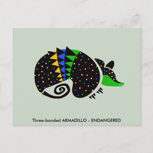 Carte Postale Graphique Trois bandes ARMADILLO - Animaux en voie (Devant)