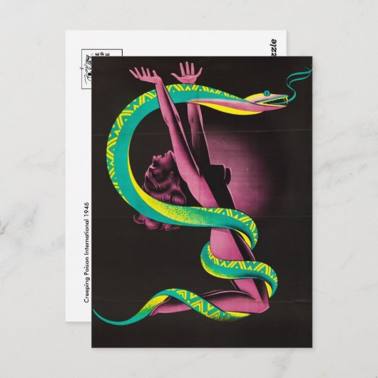 Carte postale graphique vintage (Devant / Derrière)