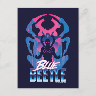 Carte Postale Graphisme Blue Beetle Retrowave Versus