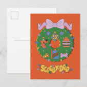 Carte Postale Graphisme de couronne de snacks de Noël de Scooby- (Devant / Derrière)