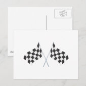 Carte Postale graphisme de drapeaux à damier de course (Devant / Derrière)