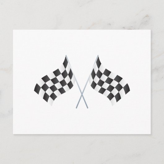 Carte Postale graphisme de drapeaux à damier de course (Devant)