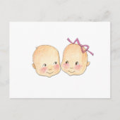 Carte Postale Graphisme de jumeaux de filles (Devant)