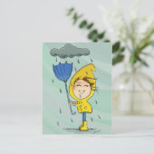 Carte Postale Graphisme de la journée de la fille mignonne Rainy (Debout devant)