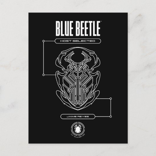 Carte Postale Graphisme de la technologie du scarabée Blue Beetl (Devant)