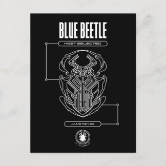 Carte Postale Graphisme de la technologie du scarabée Blue Beetl