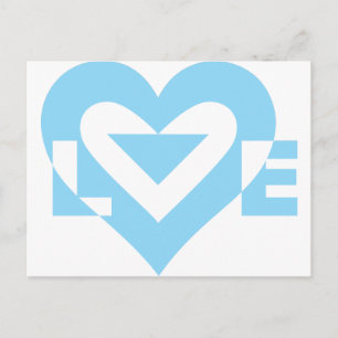Carte Postale Graphisme de l'amour cool, bleu