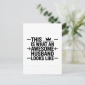 Carte Postale Graphisme de typographie Awesome Husband (Debout devant)