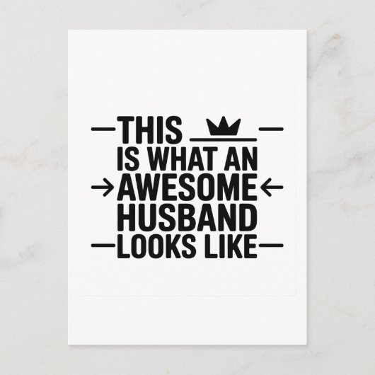 Carte Postale Graphisme de typographie Awesome Husband (Devant)