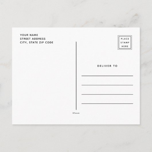 Carte Postale Graphisme de typographie japonaise Snoopy (Dos)