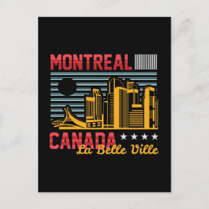 Carte Postale Graphisme de voyage rétro sur la skyline de Montré