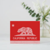 Carte Postale Graphisme du drapeau à l'ours de Californie classi (Debout devant)