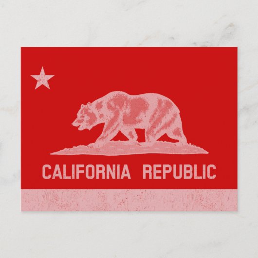 Carte Postale Graphisme du drapeau à l'ours de Californie classi (Devant)
