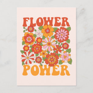 Carte Postale Graphisme Fleur Puissante Groovy