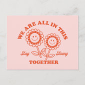 Carte Postale Graphisme Fleur Rétro Heureux (Devant)