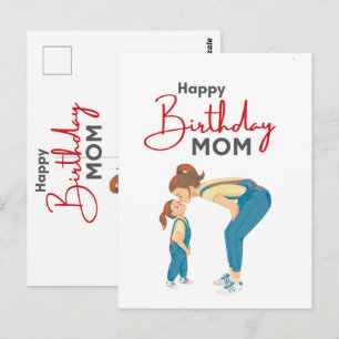 Carte Postale Graphisme minimaliste gris « Joyeux Anniversaire M