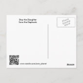 Carte Postale Graphisme Sauver les Éléphants (Dos)