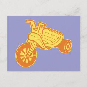 Carte Postale Graphisme Tricycle en Plastique Orange
