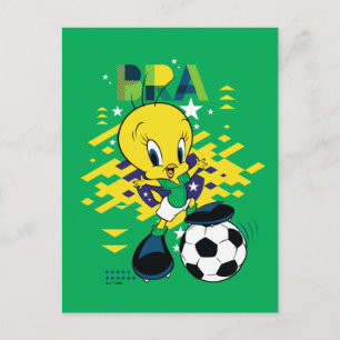 Carte Postale Graphisme TWEETY™ Équipe Brésil Football