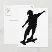 CARTE POSTALE GRAPHISME VECTORIEL DE SKATEBOARDEUR MEC ICONE LOG (Devant / Derrière)