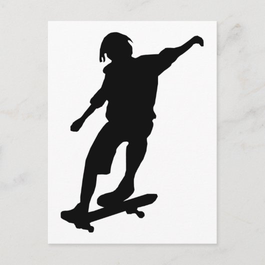 CARTE POSTALE GRAPHISME VECTORIEL DE SKATEBOARDEUR MEC ICONE LOG (Devant)