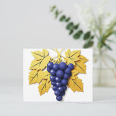 Carte Postale Grappe de Raisins de Style Découpé avec Élégance (Debout devant)