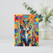 Carte Postale Gras Abstrait Cat Art (Debout devant)