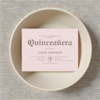 Carte postale Gras Blackletter Élégante Quinceaner