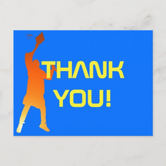 Carte Postale Gras Bleu Moderne Tech Graduation (Devant)