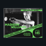 Carte Postale Gras Bright Green Personal Trainer Photo<br><div class="desc">Ce modèle de carte postale dynamique et personnalisable est spécialement conçu pour les formateurs qui veulent faire une impression mémorable. L'arrière - plan photo noir et blanc impressionnant sert de toile de fond puissante que vous pouvez facilement remplacer par votre propre image, mettant en valeur votre style d'entraînement et votre...</div>