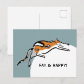 Carte Postale Gras et heureux ! (Devant / Derrière)
