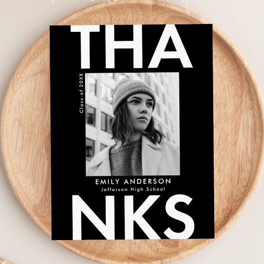 Carte Postale Gras Grad Black Photo Merci de graduation